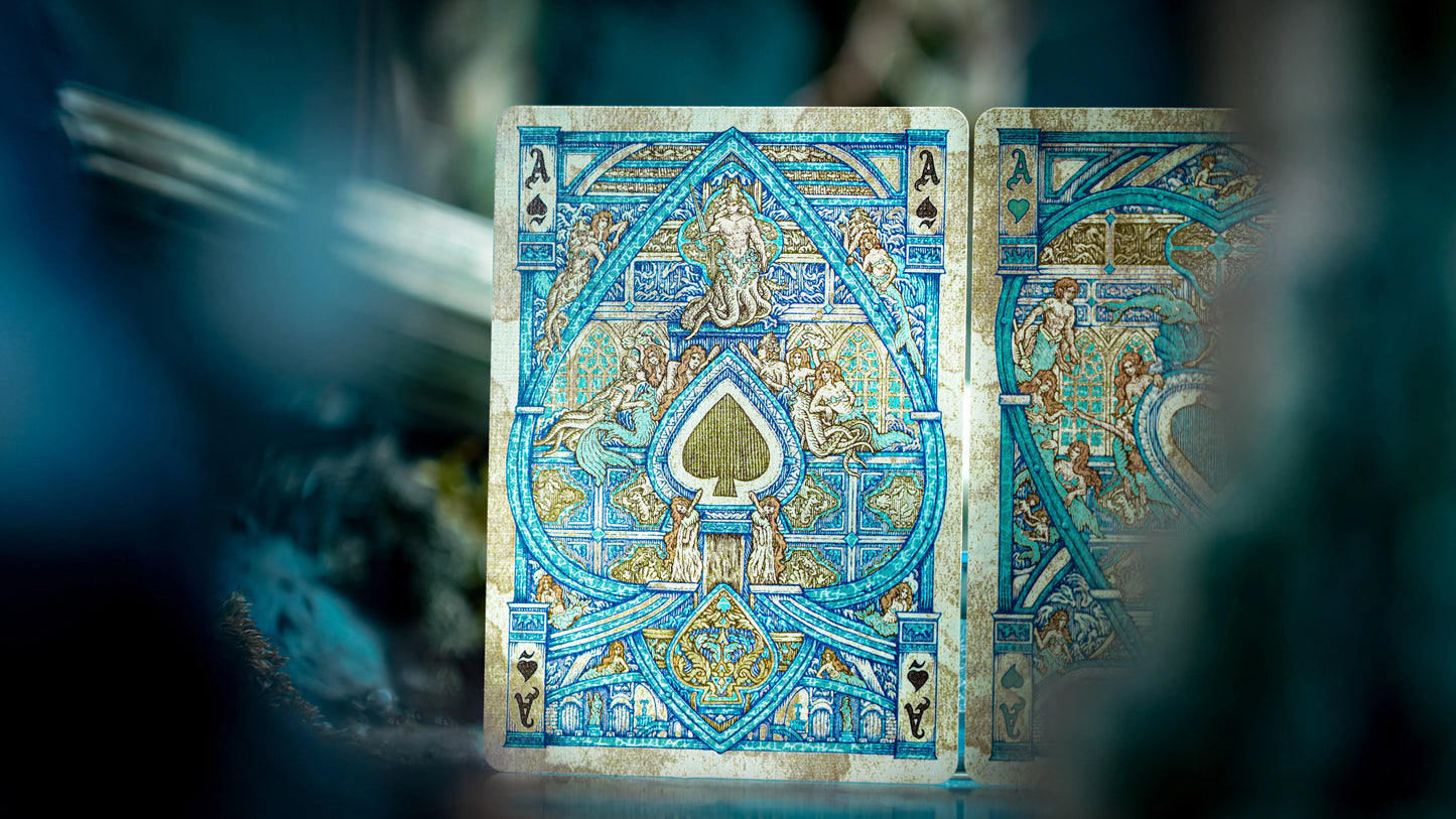 Baraja Atlantis De Ark Pcc Naipe Inglés Premium Celeste
