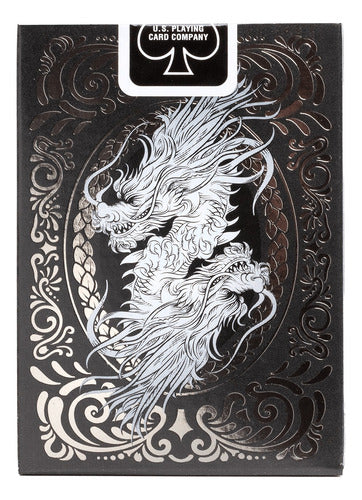 Baraja Dragon Black Negra By Bicycle Naipe Ingles Premium Negro Inglés