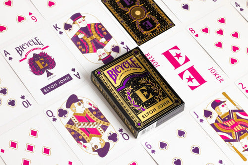 Baraja De Cartas Bicycle Elton John Naipe Poker Negro Inglés