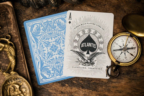 Baraja Atlantis By Kings Wild Project Naipe Ingles Premium Celeste Inglés