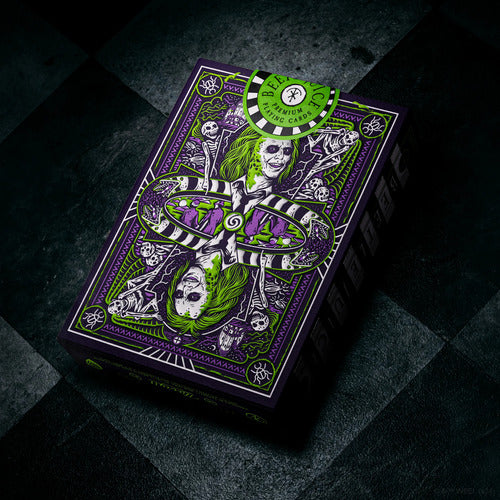 Baraja Beetlejuice By Theory11 Naipe Inglés Premium Poker Violeta Oscuro Inglés