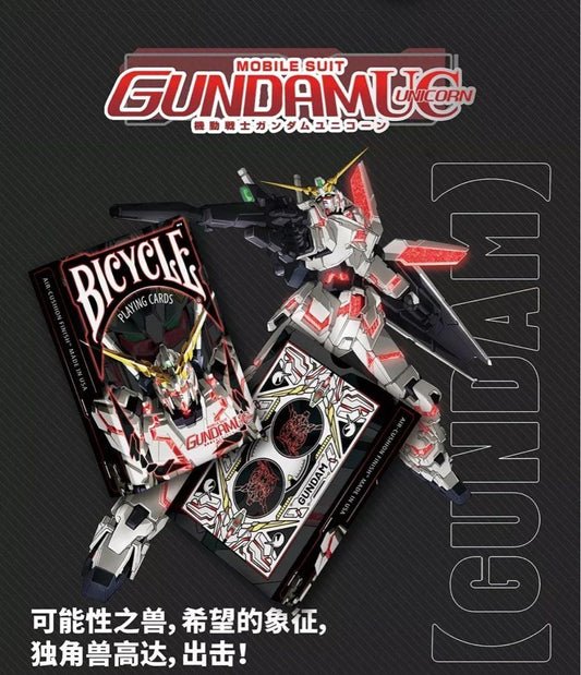Baraja Bicycle Gundam Unicorn Naipe Inglés Póker Premium Negro Inglés