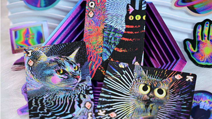 Baraja Radio Cat V2 Gato Impresión Lenticular by Evokad Naipe Inglés Póker Premium