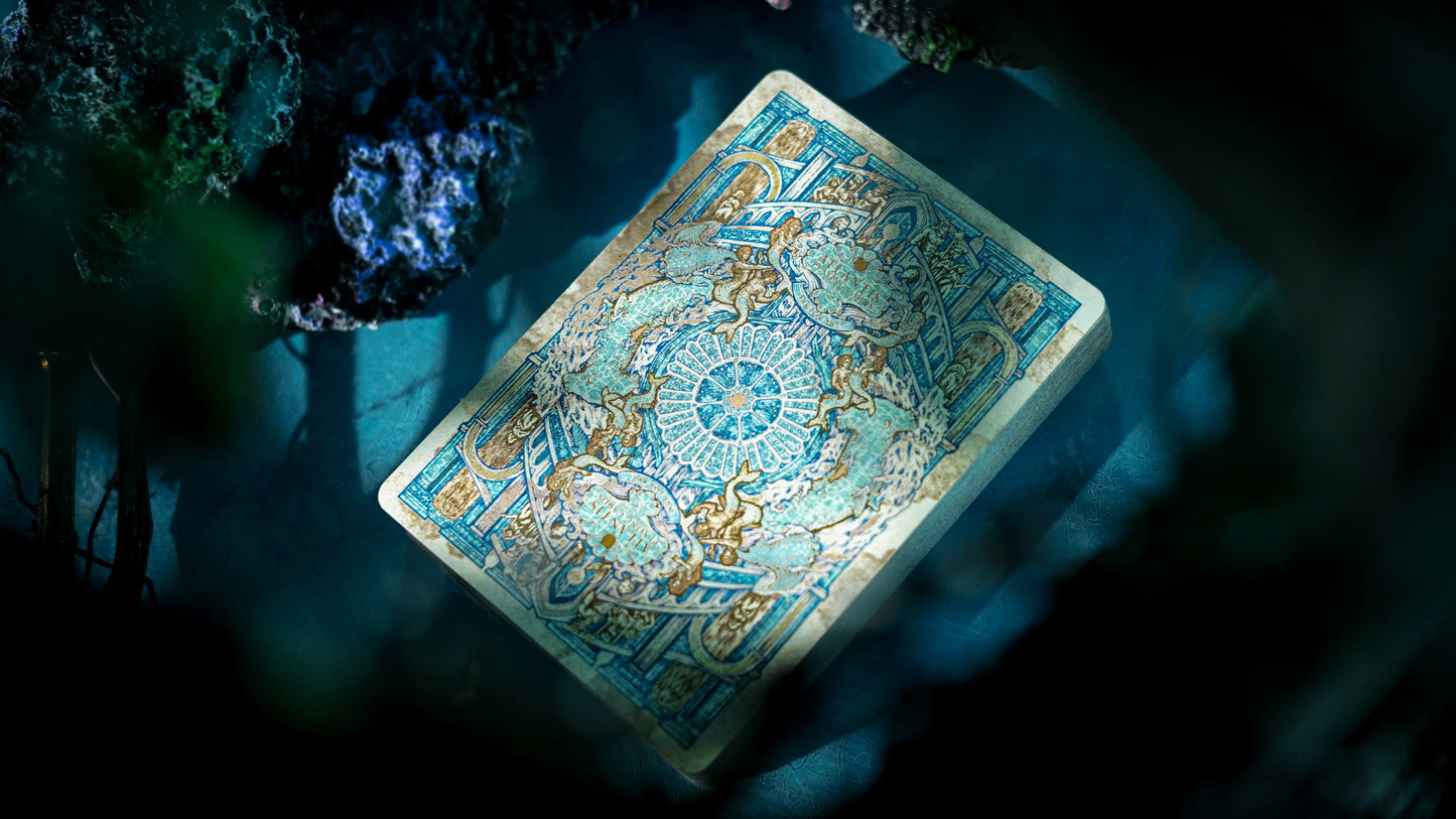 Baraja Atlantis De Ark Pcc Naipe Inglés Premium Celeste