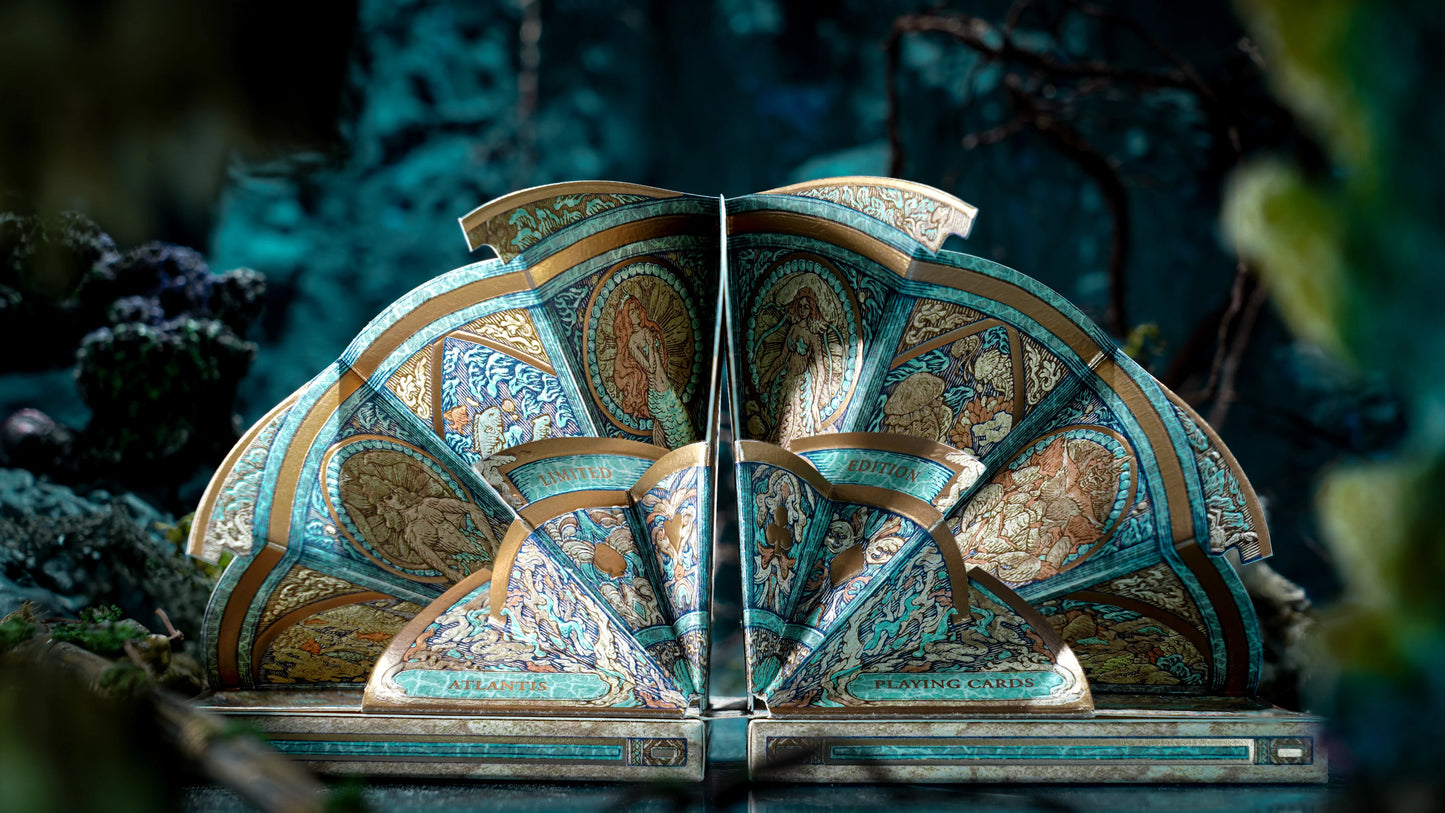 Baraja Atlantis De Ark Pcc Naipe Inglés Premium Celeste