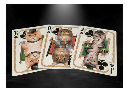 [A PEDIDO] Baraja Gatos Jugando Poker Cats By Bicycle Naipe Inglés Marrón Claro Inglés