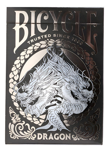 Baraja Dragon Black Negra By Bicycle Naipe Ingles Premium  Negro Inglés