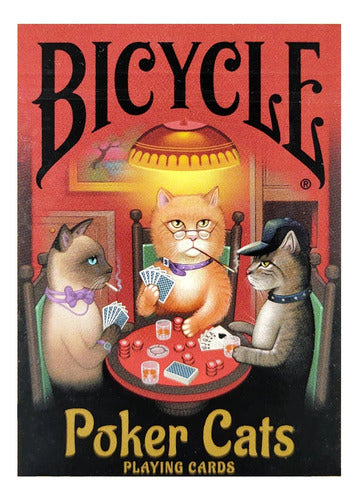 [A PEDIDO] Baraja Gatos Jugando Poker Cats By Bicycle Naipe Inglés Marrón Claro Inglés