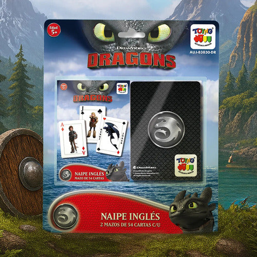 Set Barajas Dragons- Cómo Entrenar A Tu Dragón Naipe Inglés Rojo Cómo Entrenar A Tu Dragón Inglés