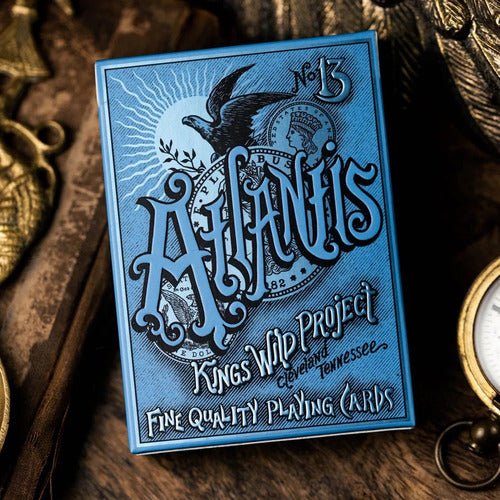 Baraja Atlantis By Kings Wild Project Naipe Ingles Premium Celeste Inglés