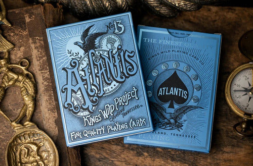 Baraja Atlantis By Kings Wild Project Naipe Ingles Premium Celeste Inglés