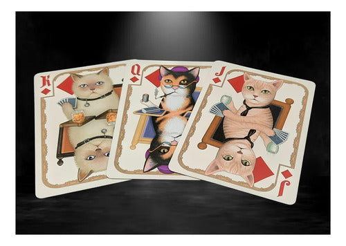 [A PEDIDO] Baraja Gatos Jugando Poker Cats By Bicycle Naipe Inglés Marrón Claro Inglés