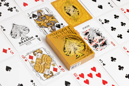 Baraja Dragon Gold Dorada By Bicycle Naipe Ingles Premium  Dorado Inglés