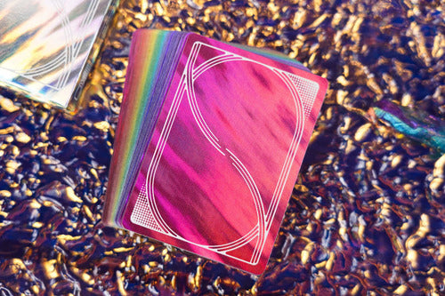 Baraja Rainbow Holo De Tcc Naipes De Poker, Magia Cardistry Holográfico Arcoiris Inglés