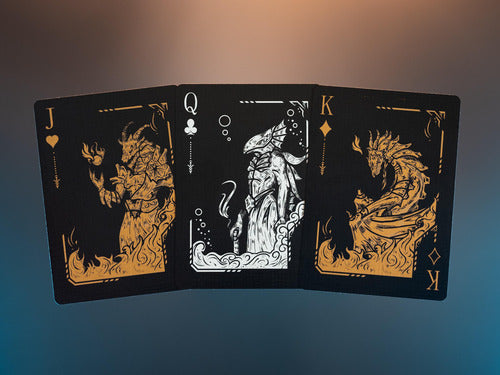 Baraja Words Of Dragons Dragones Uv Holo By King Star Naipe Negro Inglés