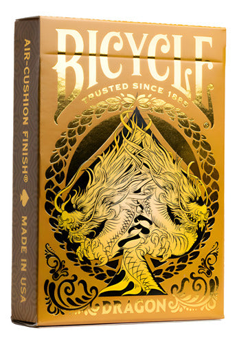 Baraja Dragon Gold Dorada By Bicycle Naipe Ingles Premium  Dorado Inglés