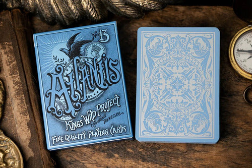 Baraja Atlantis By Kings Wild Project Naipe Ingles Premium Celeste Inglés