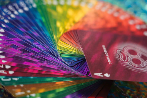 Baraja Rainbow Holo De Tcc Naipes De Poker, Magia Cardistry Holográfico Arcoiris Inglés