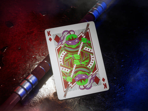 Baraja Tortugas Ninjas Teenage Mutant Premium Naipe Poker Negro Inglés