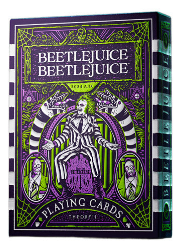 Baraja Beetlejuice By Theory11 Naipe Inglés Premium Poker Violeta Oscuro Inglés