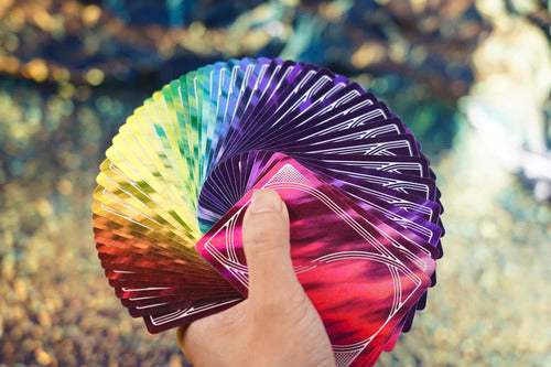Baraja Rainbow Holo De Tcc Naipes De Poker, Magia Cardistry Holográfico Arcoiris Inglés
