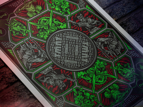 Baraja Tortugas Ninjas Teenage Mutant Premium Naipe Poker Negro Inglés