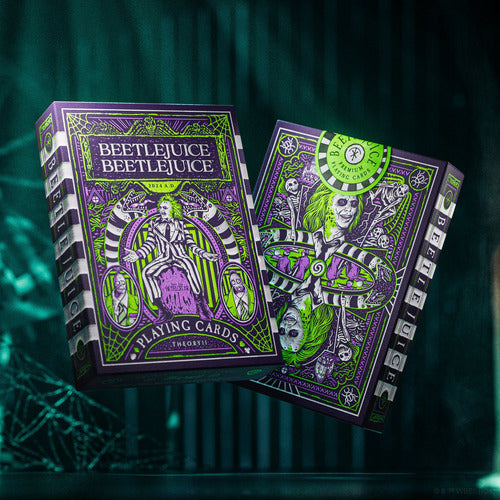 Baraja Beetlejuice By Theory11 Naipe Inglés Premium Poker Violeta Oscuro Inglés