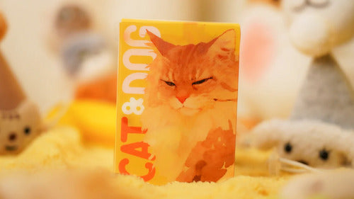 Baraja Cat & Dog - Impresión Lenticular By Tcc Naipe Premium Amarillo Cat And Dog Inglés