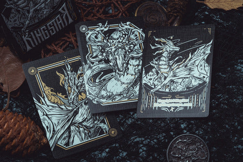 Baraja Words Of Dragons Dragones Uv Holo By King Star Naipe Negro Inglés