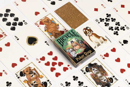 [A PEDIDO] Baraja Perros Jugando Poker Dogs By Bicycle Naipe Inglés Dorado Oscuro Inglés