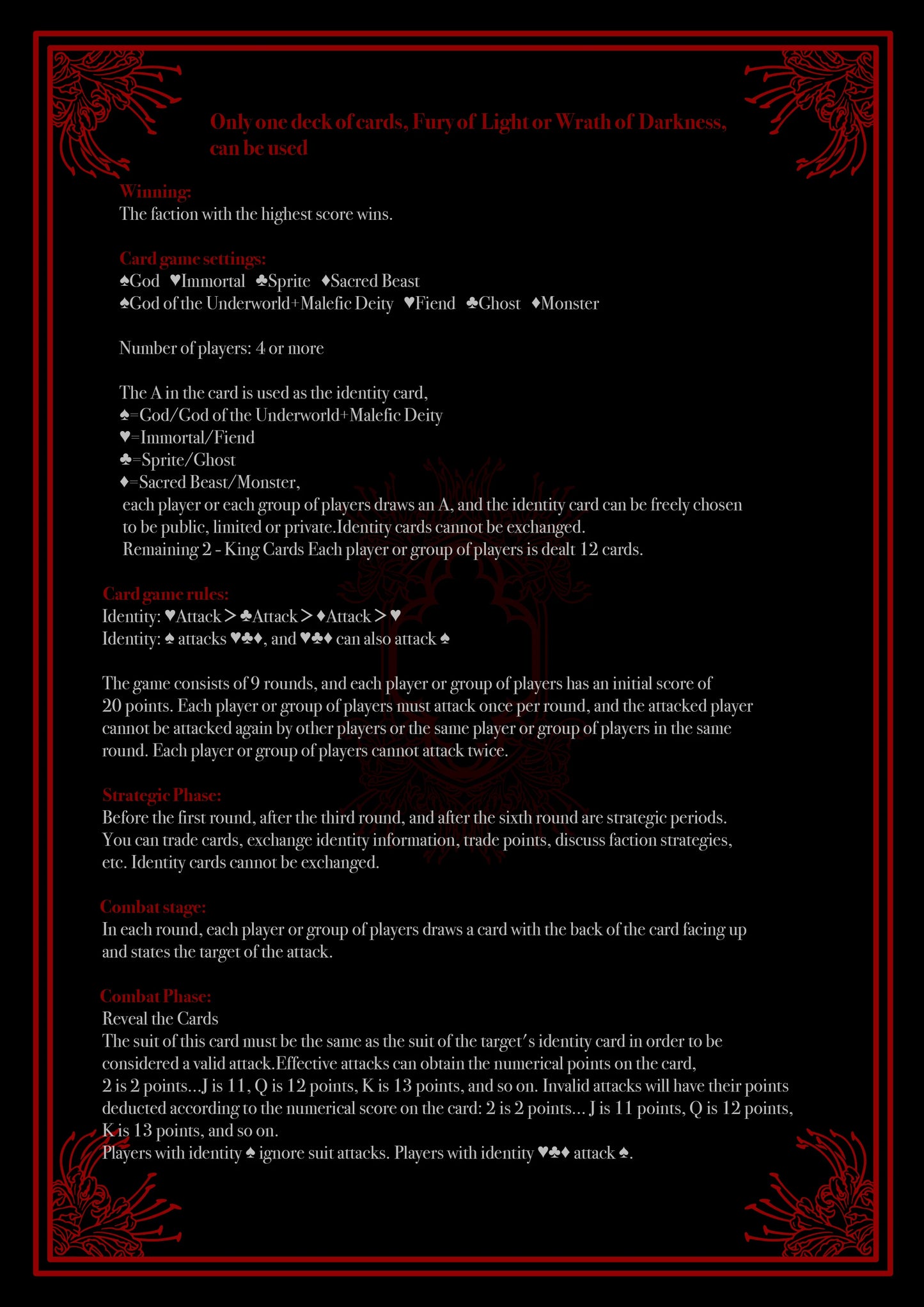 Baraja Mythic Divide Yggdrasil - Edition Wrath of Darkness Naipe Inglés Póker Premium