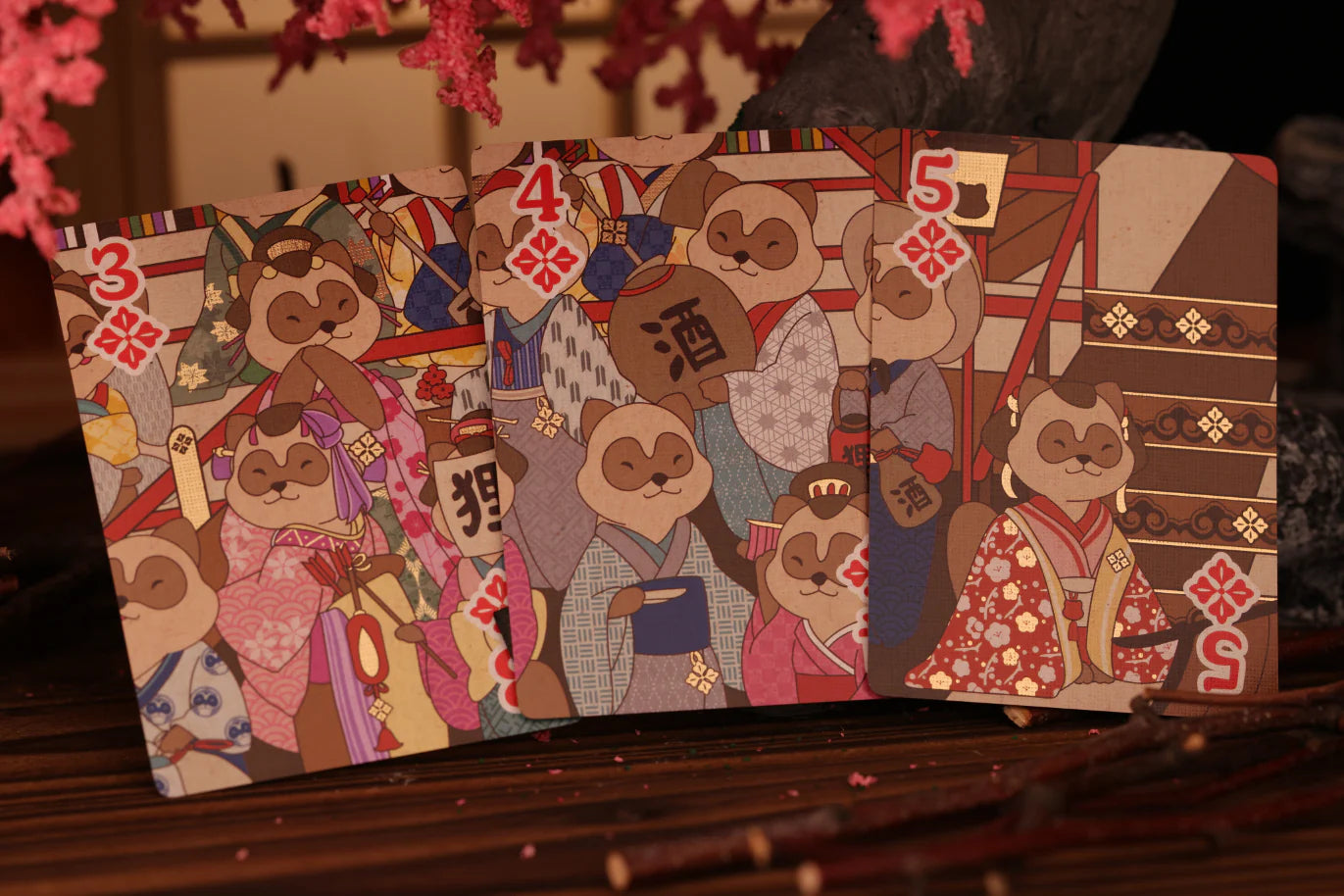 [A PEDIDO] Tanuki Yukaku Hanafuda LED Edition Rojo Naipe Inglés