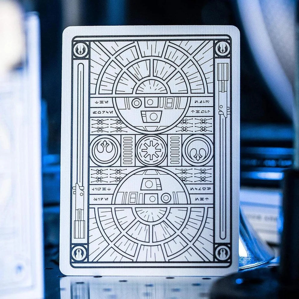 Baraja Star Wars Light Side silver edition Blanca By Theory11 Naipe Premium Negro Inglés